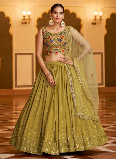 Flourecent Green Colour BridesMaid Vol 22 Shubhkala New Latest Designer Exclusive Party Wear Georgette Lehenga Choli Collection 2182